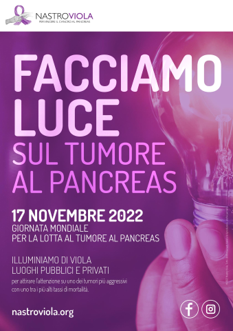 Giornata mondiale tumore al pancreas, Pomezia si illumina di viola