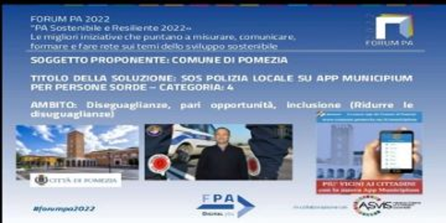 Pomezia si candida al premio PA sostenibile e resiliente 2022